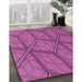 Machine Washable Transitional Medium Violet Red Pink Rug in a Family Room, wshpat869pur
