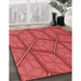 Machine Washable Transitional Red Rug in a Family Room, wshpat869rd