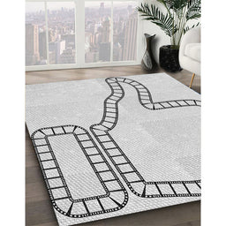 Patterned Off-White Novelty Rug in Family Room, pat86