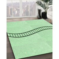 Patterned Mint Green Rug, pat87grn