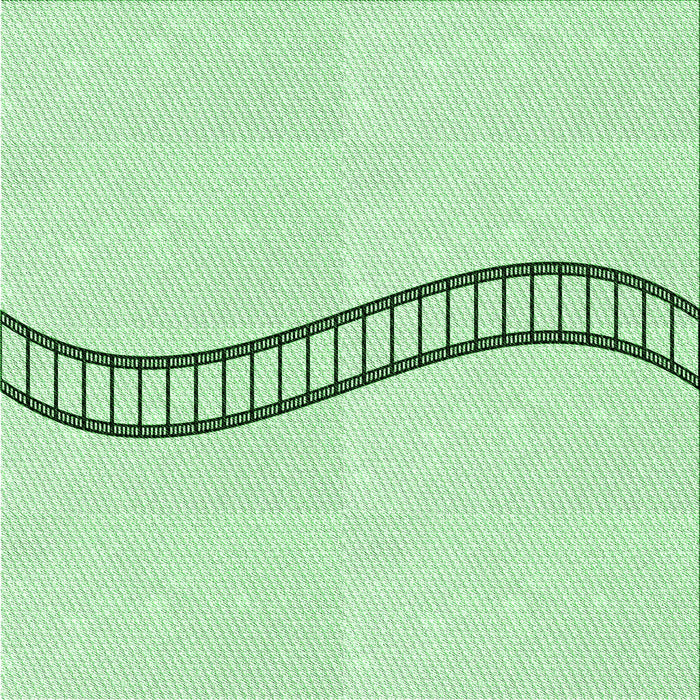 Round Patterned Mint Green Rug, pat87grn