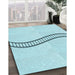 Patterned Diamond Blue Rug in Family Room, pat87lblu