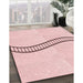 Machine Washable Transitional Light Coral Pink Rug in a Family Room, wshpat87rd