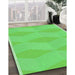 Patterned Neon Green Rug in Family Room, pat870grn