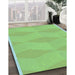 Machine Washable Transitional Jade Green Rug in a Family Room, wshpat870lblu