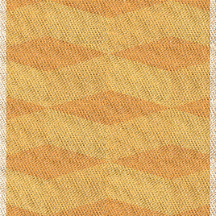 Round Machine Washable Transitional Saffron Yellow Rug, wshpat870org