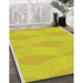 Patterned Yellow Novelty Rug in Family Room, pat870