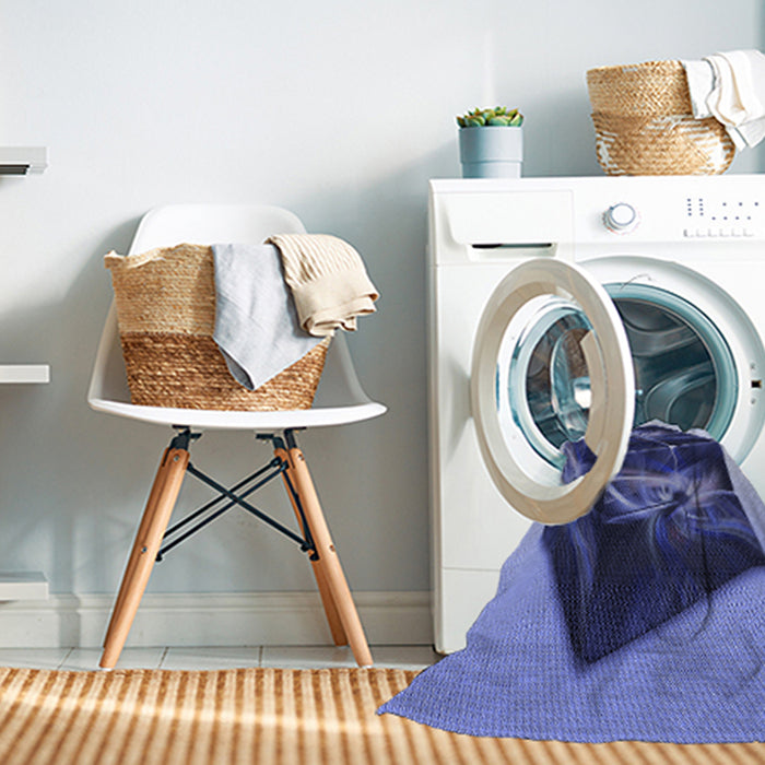 Machine Washable Transitional Jeans Blue Rug in a Washing Machine, wshpat871blu