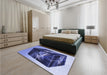 Patterned Jeans Blue Rug in a Bedroom, pat871blu