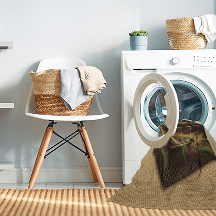 Machine Washable Transitional Brown Sand Brown Rug in a Washing Machine, wshpat871brn