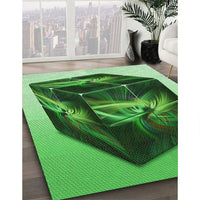 Patterned Deep Emerald Green Rug, pat871grn