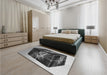 Patterned Cloud Gray Rug in a Bedroom, pat871gry