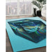 Machine Washable Transitional Diamond Blue Rug in a Family Room, wshpat871lblu