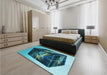 Patterned Diamond Blue Rug in a Bedroom, pat871lblu