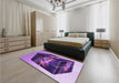 Patterned Violet Purple Rug in a Bedroom, pat871pur