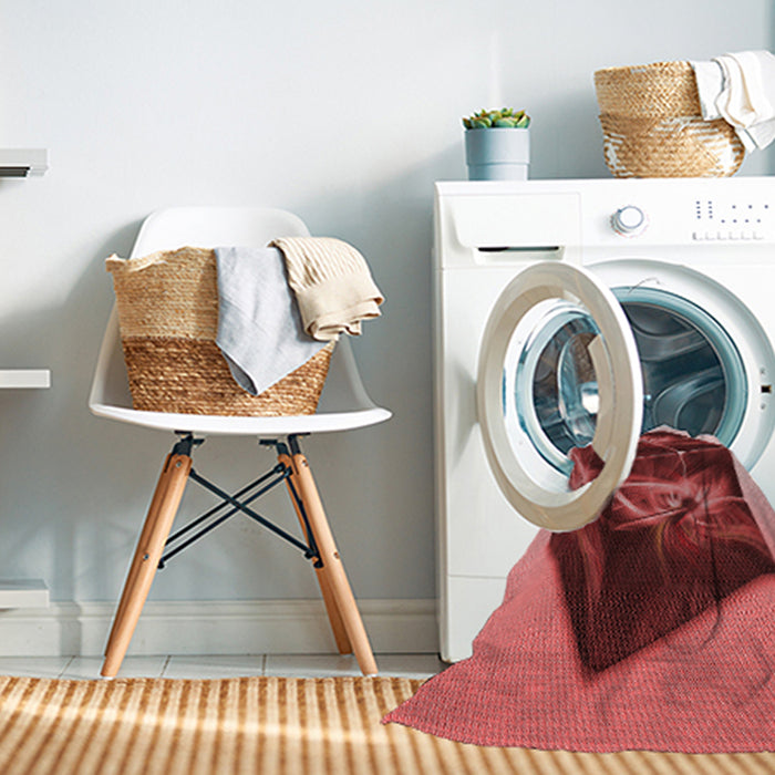 Machine Washable Transitional Tomato Red Rug in a Washing Machine, wshpat871rd