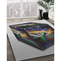 Patterned Black Novelty Rug, pat871