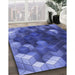 Machine Washable Transitional Sky Blue Rug in a Family Room, wshpat872blu