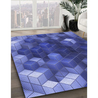 Patterned Sky Blue Rug, pat872blu