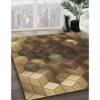 Patterned Cinnamon Brown Rug, pat872brn