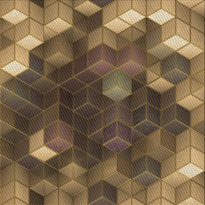 Round Patterned Cinnamon Brown Rug, pat872brn