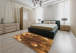 Patterned Red Brown Rug in a Bedroom, pat872org