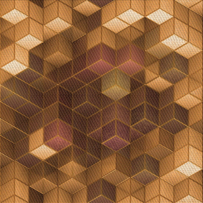 Round Patterned Red Brown Rug, pat872org