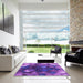 Square Patterned Purple Rug in a Living Room, pat872pur