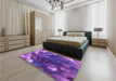 Patterned Purple Rug in a Bedroom, pat872pur