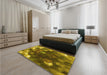 Patterned Dark Bronze Brown Rug in a Bedroom, pat872yw