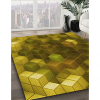 Patterned Dark Bronze Brown Rug, pat872yw