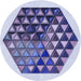 Square Machine Washable Transitional Deep Periwinkle Purple Rug in a Living Room, wshpat873blu