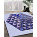 Patterned Deep Periwinkle Purple Rug in Family Room, pat873blu