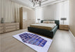 Patterned Deep Periwinkle Purple Rug in a Bedroom, pat873blu