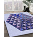 Machine Washable Transitional Deep Periwinkle Purple Rug in a Family Room, wshpat873blu