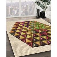 Patterned Saddle Brown Rug, pat873brn