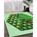 Patterned Jade Green Rug in Family Room, pat873grn