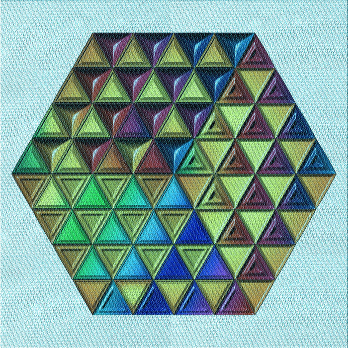 Round Patterned Deep-Sea Green Rug, pat873lblu