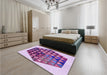 Patterned Mauve Purple Rug in a Bedroom, pat873pur