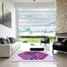 Square Patterned Mauve Purple Rug in a Living Room, pat873pur