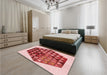 Patterned Red Rug in a Bedroom, pat873rd