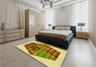 Patterned Dark Bisque Brown Rug in a Bedroom, pat873yw