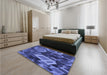 Patterned Light Slate Blue Rug in a Bedroom, pat874blu