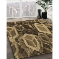 Patterned Cinnamon Brown Rug, pat874brn