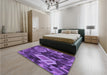 Patterned Bright Purple Rug in a Bedroom, pat874pur