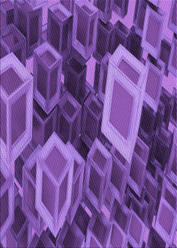 Machine Washable Transitional Bright Purple Rug, wshpat874pur