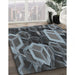 Patterned Silver Gray Novelty Rug in Family Room, pat874