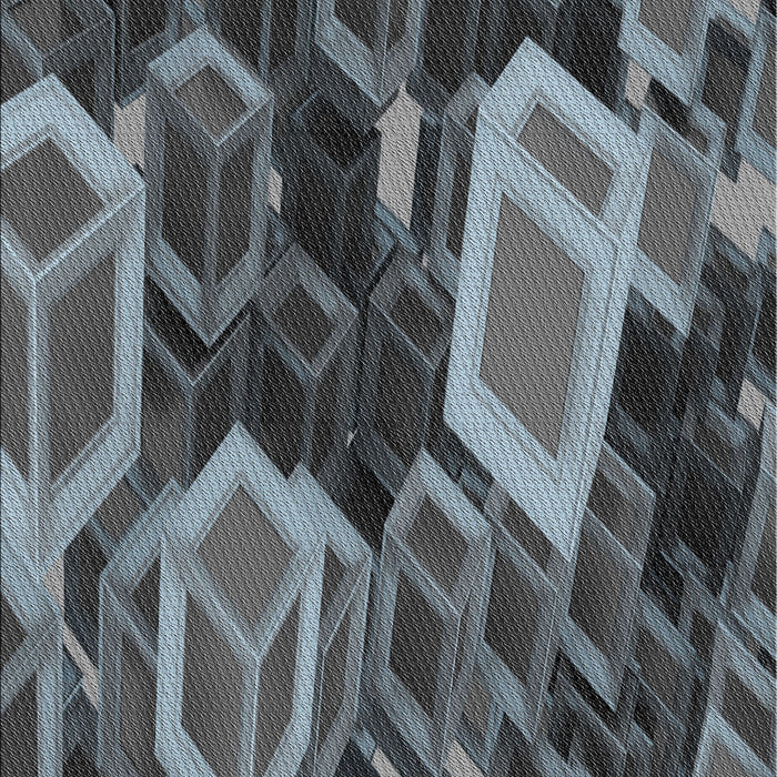 Patterned Silver Gray Novelty Rug, pat874