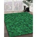 Machine Washable Transitional Deep Emerald Green Rug in a Family Room, wshpat875grn