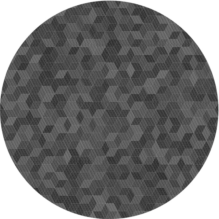 Square Patterned Dark Gray Black Rug, pat875gry